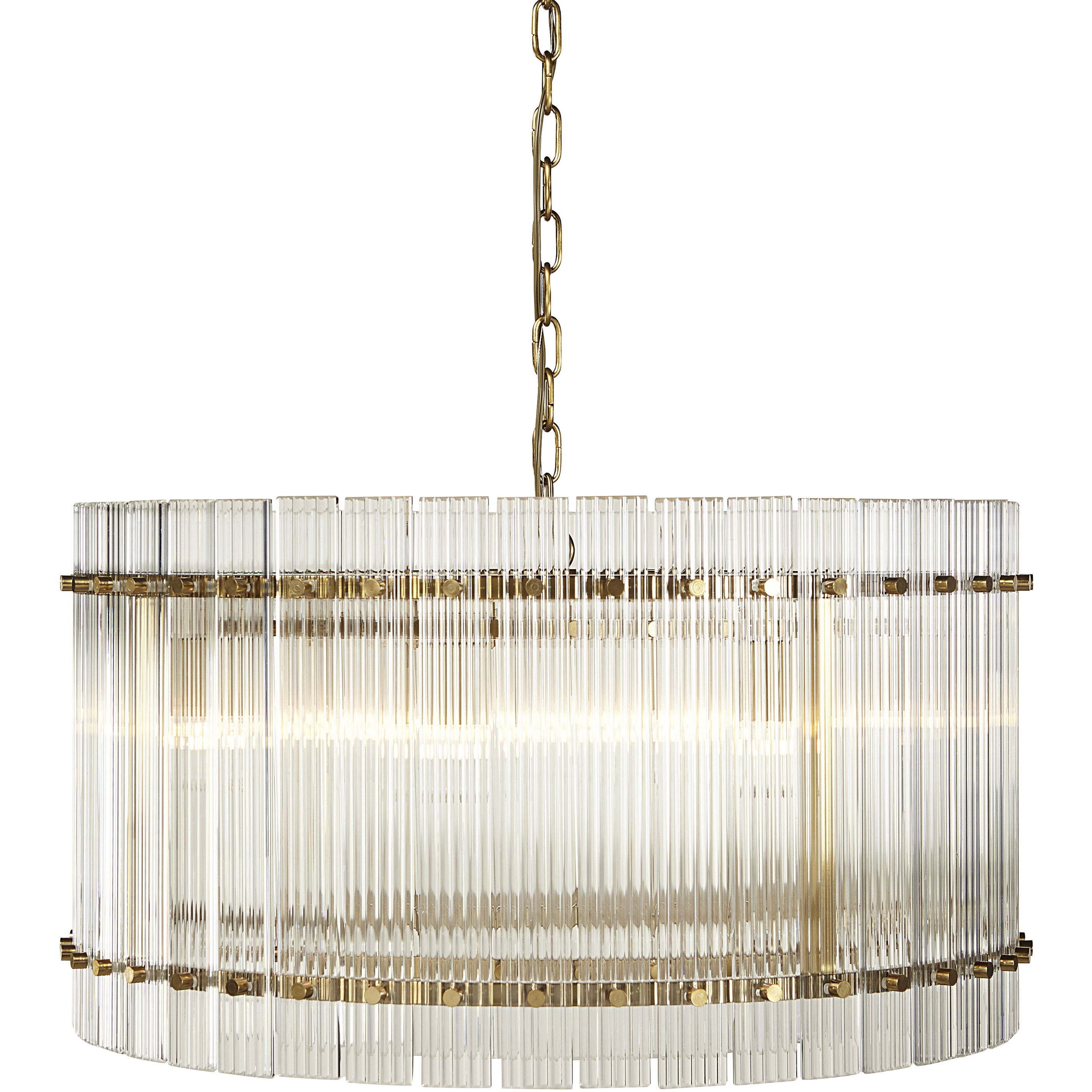 Kore LED Brass / Clear Chandelier Ceiling Light, Small